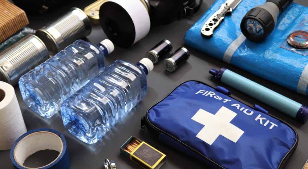 First Aid and Survival Gear in Blue