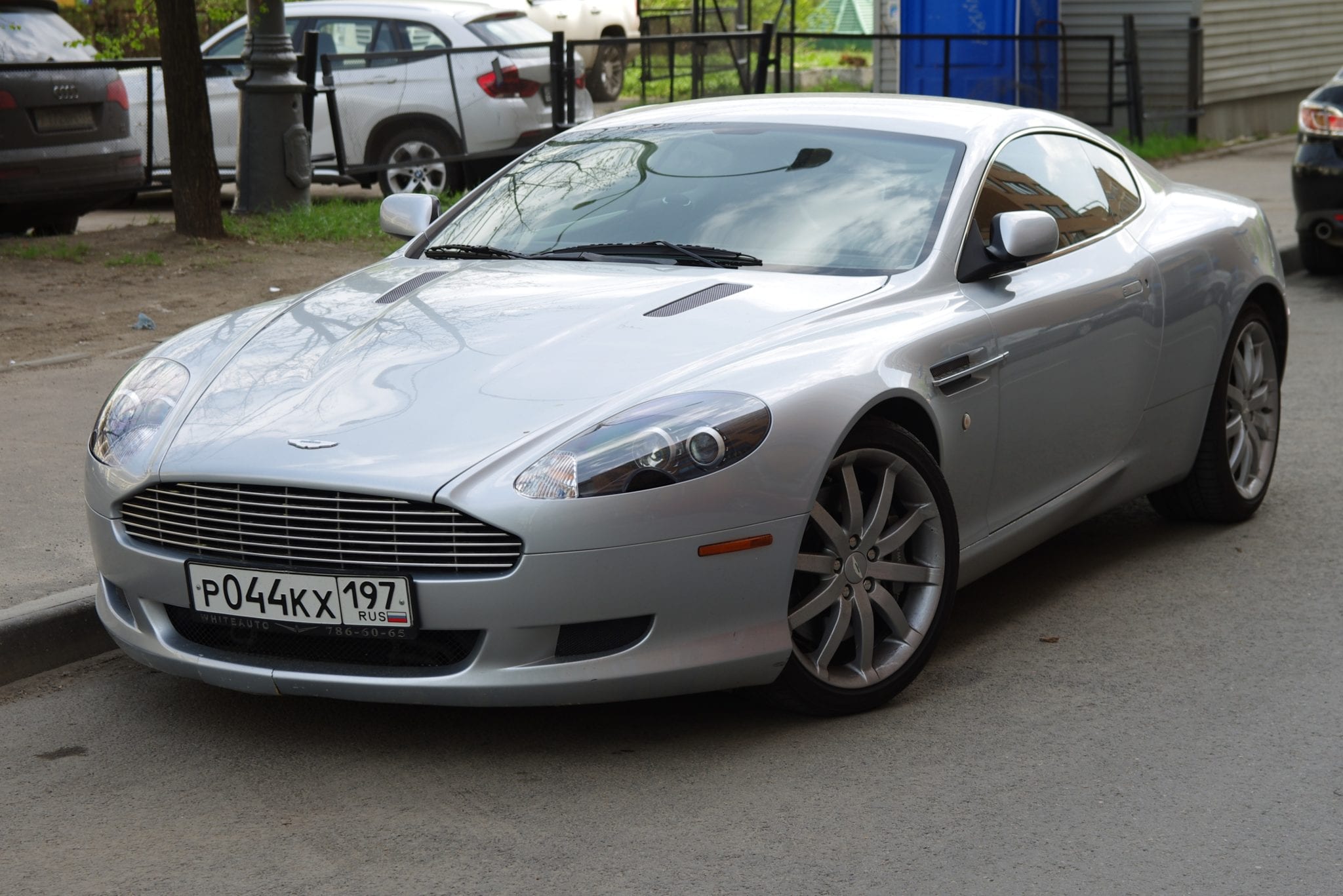 Silver Aston Martin DB9