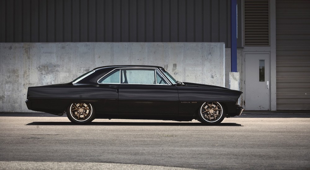 A black 1967 Chevy Nova SEMA 2015 build is shown.