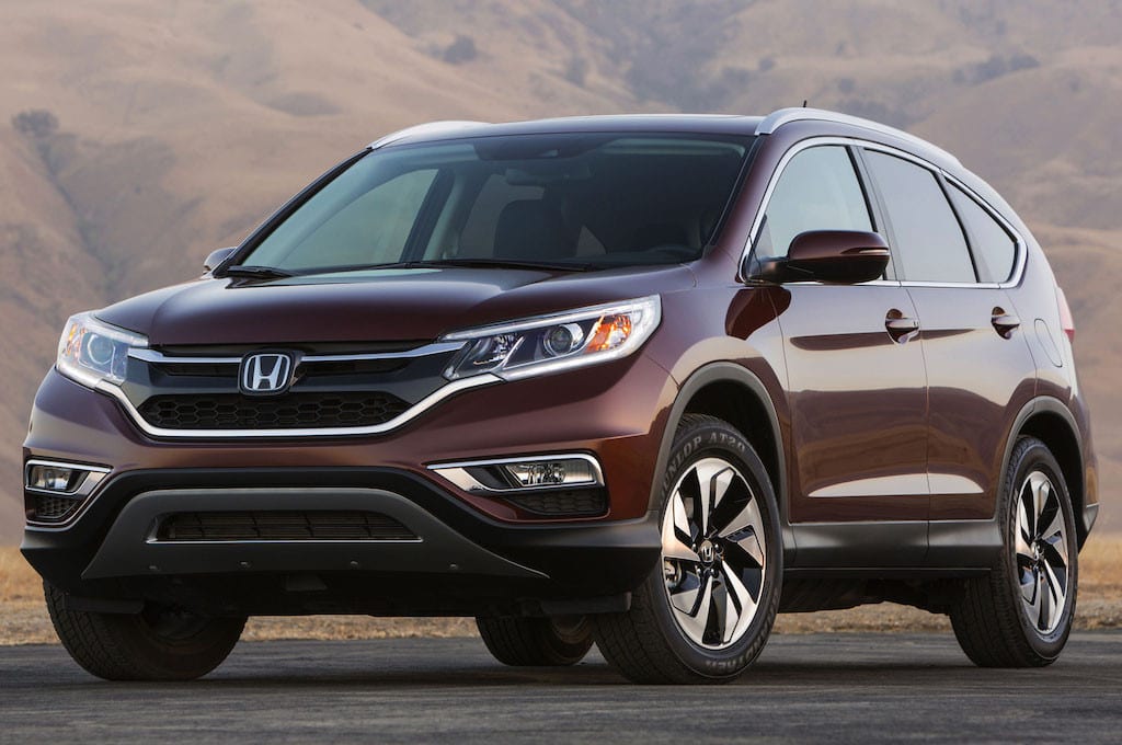 Maroon Honda CR-V in the mountains