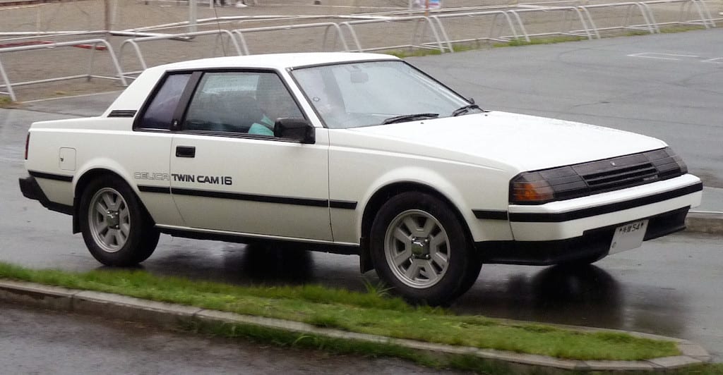 White Celica on Wet Road