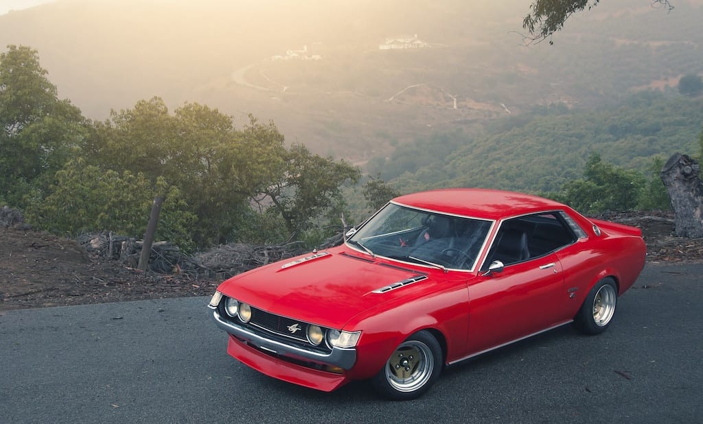 Red Celica on Mountains