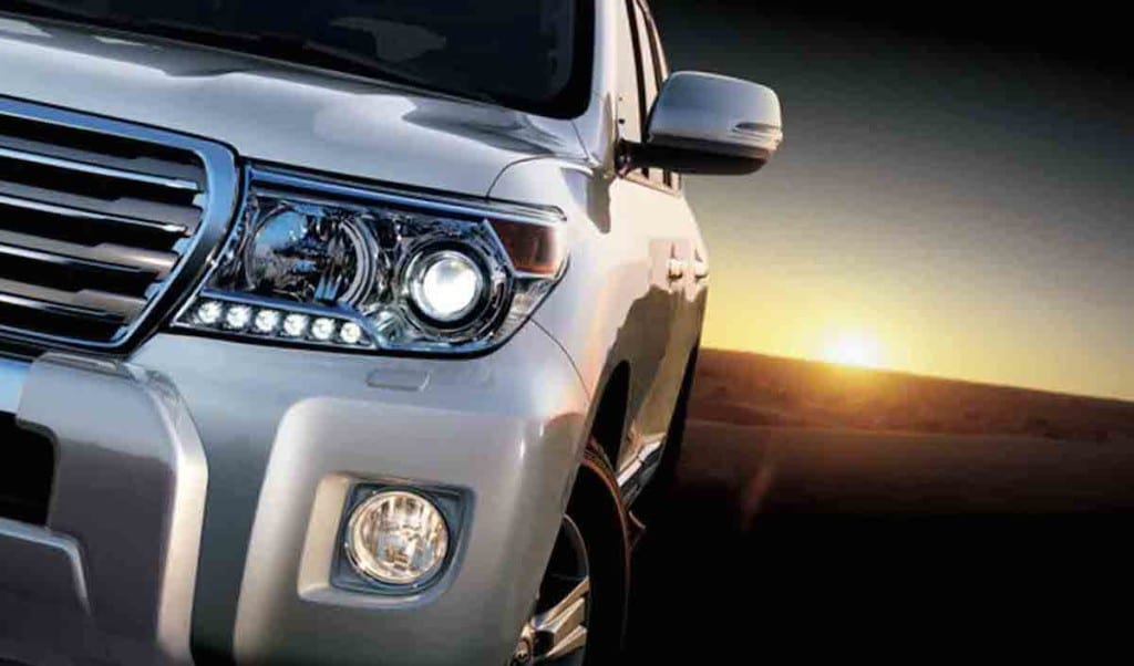 Silver 2016 Toyota Land Cruiser at Sunrise