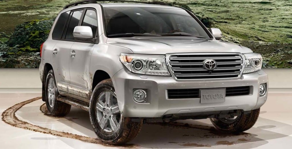 2016 Toyota Land Cruiser in the mud on display