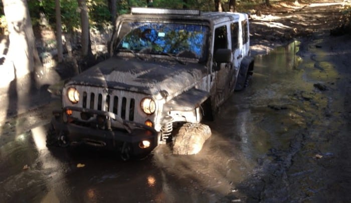 Jeep Submerged in Water