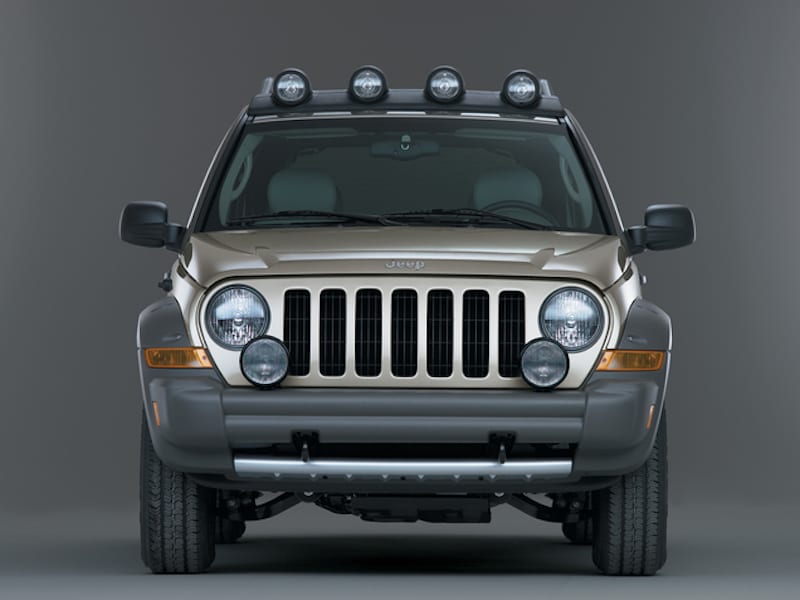 Jeep Liberty is shown with lights.