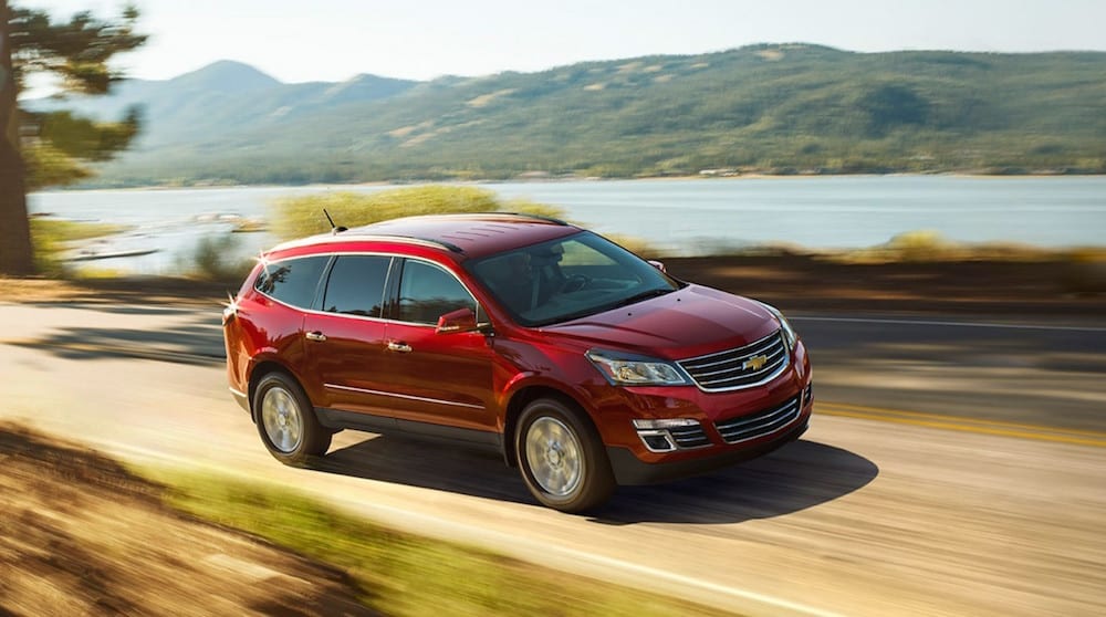 Red 2016 Chevy Traverse Front