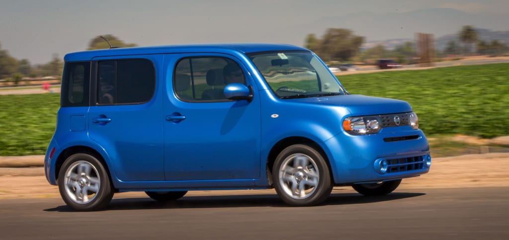 The 2014 Nissan cube continues to stand out in a crowd with unique design elements such as the wraparound rear window, 58.1 cubic feet of cargo space and six standard air bags. The front-wheel drive cube is built on Nissan's proven B-platform and features a standard 122-horsepower 1.8-liter DOHC 4-cylinder engine and a choice of Nissan's advanced, smooth shifting Xtronic CVT® (Continuously Variable Transmission) or 6-speed manual transmission.