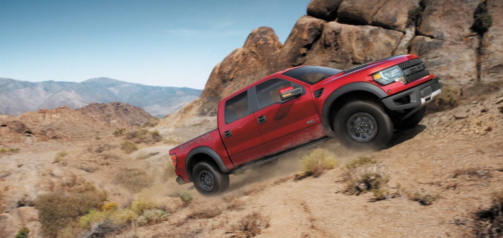 2014 F-150 SVT Raptor Special Edition: Ford announces the 2014 F-150 SVT Raptor Special Edition, which adds unique new touches to the high-performing off-road pickup truck - including a unique new exterior color, Ruby Red Metallic, upgraded interior and custom exterior graphics. (04/09/2013)