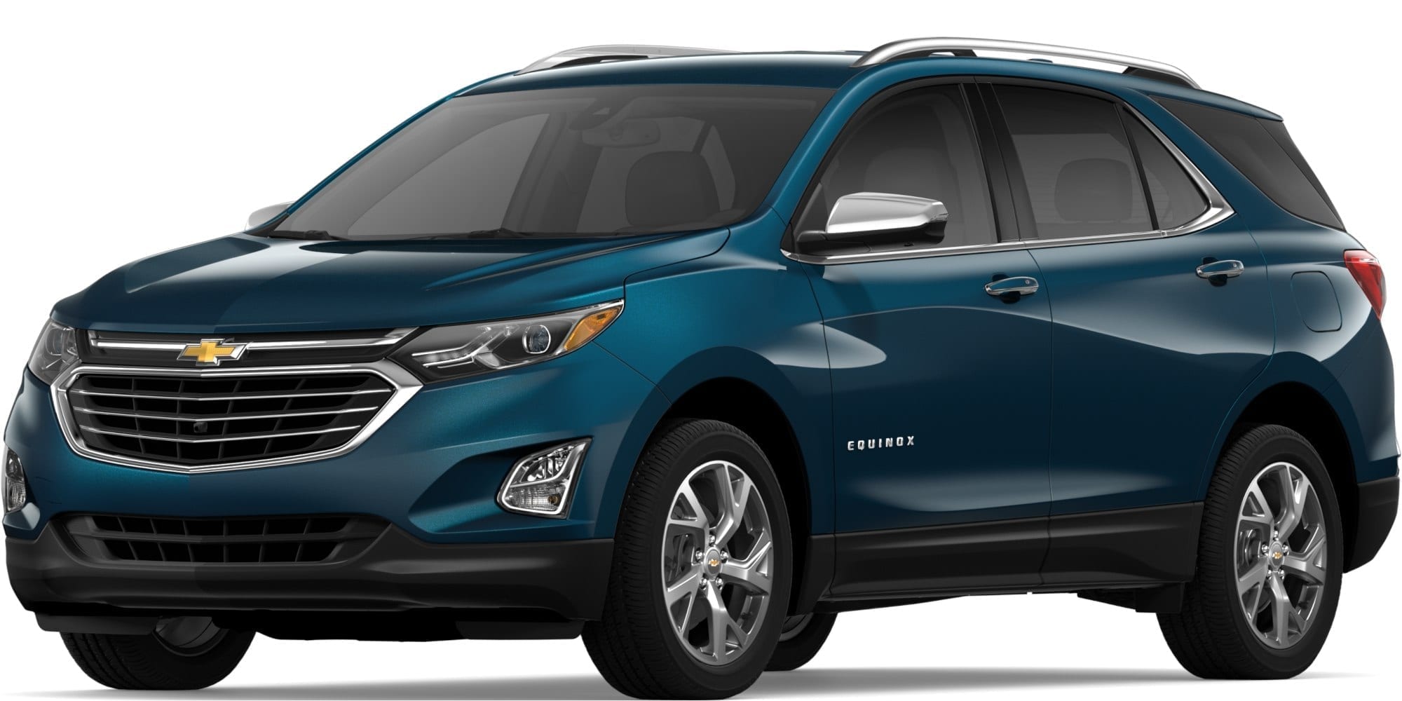 Blue 2019 Chevy Equinox on white background