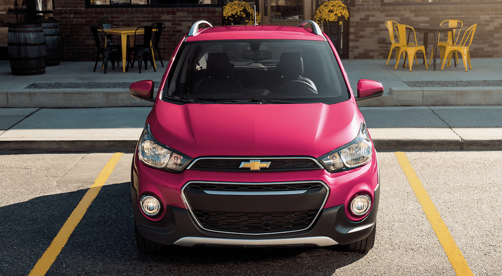 A red 2019 Chevy Spark Activ from the front