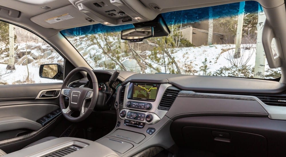 A luxurious and high tech interior of a 2019 GMC Yukon Denali