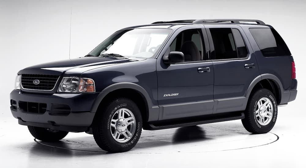 A 2004 Ford Explorer is in a showroom.