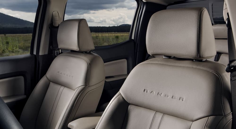 The tan interior of the 2019 Ford Ranger is shown.