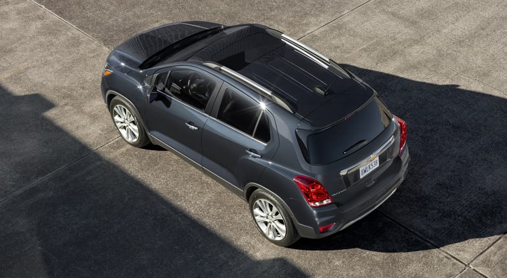 A grey 2019 Chevy Trax is shown from above.