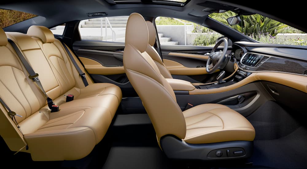 The tan interior of a 2019 Buick LaCrosse is shown.