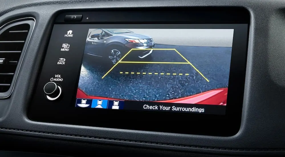 The back up camera on a 2020 Honda HR-V is shown.