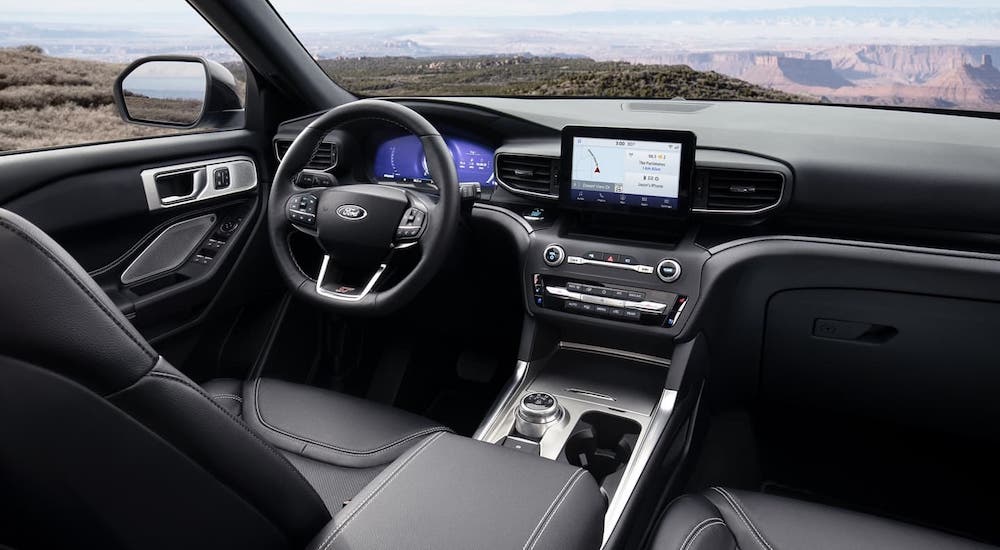 The inside of a 2020 Ford Explorer ST is shown.