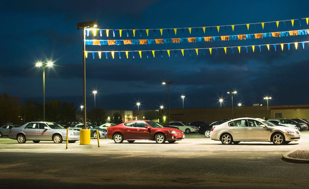 Used Car Lot with Lighting