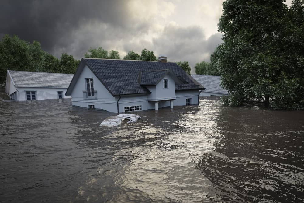 Flooded house