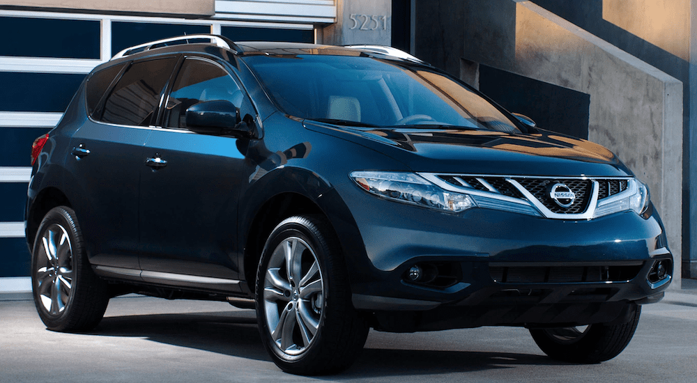 A black Nissan Murano from a local used car dealership