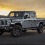 A gray 2020 Jeep Gladiator Hercules at sunset in the desert