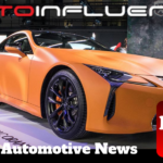 Lexus LC 500h prototype in Space Orange, as featured in this week's Automotive News headlines for the week of May 17th