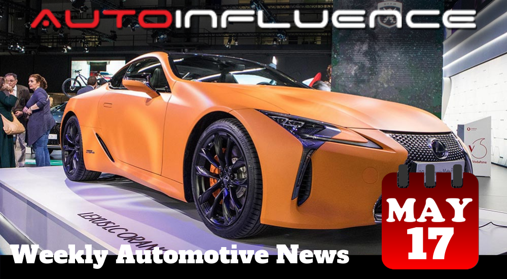 Lexus LC 500h prototype in Space Orange, as featured in this week's Automotive News headlines for the week of May 17th