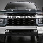 A close up of the front end of a 2020 Chevrolet Silverado 2500HD is shown.