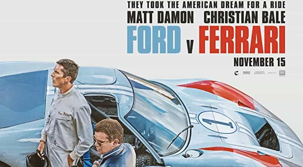 The movie poster for Ford v Ferrari, which was an automotive industry highlight for 2019, is shown.