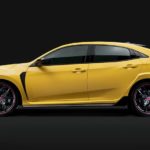 A yellow 2022 Honda Civic Type R Limited is shown from the side at a Honda Civic dealer.