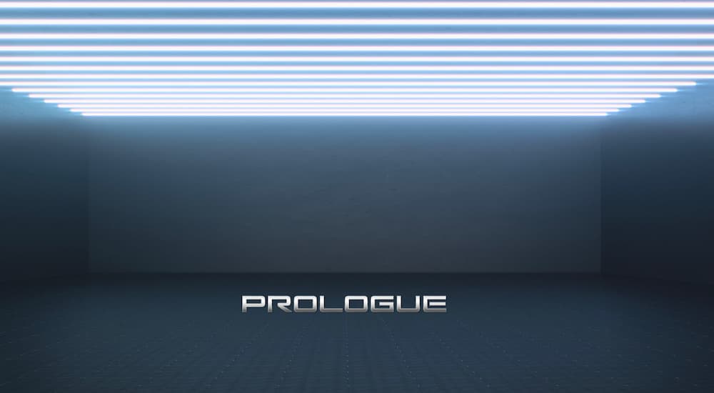 The teaser for the new electric vehicle 'Prologue' is shown.