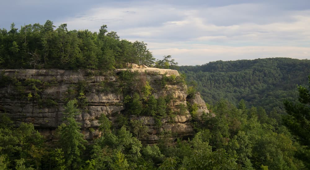 A shot of the Red River Gorge is shown.