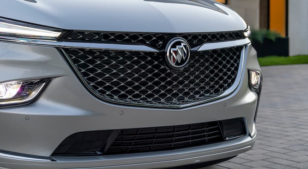 The grille of a 2022 Dodge Durango is shown in close up.