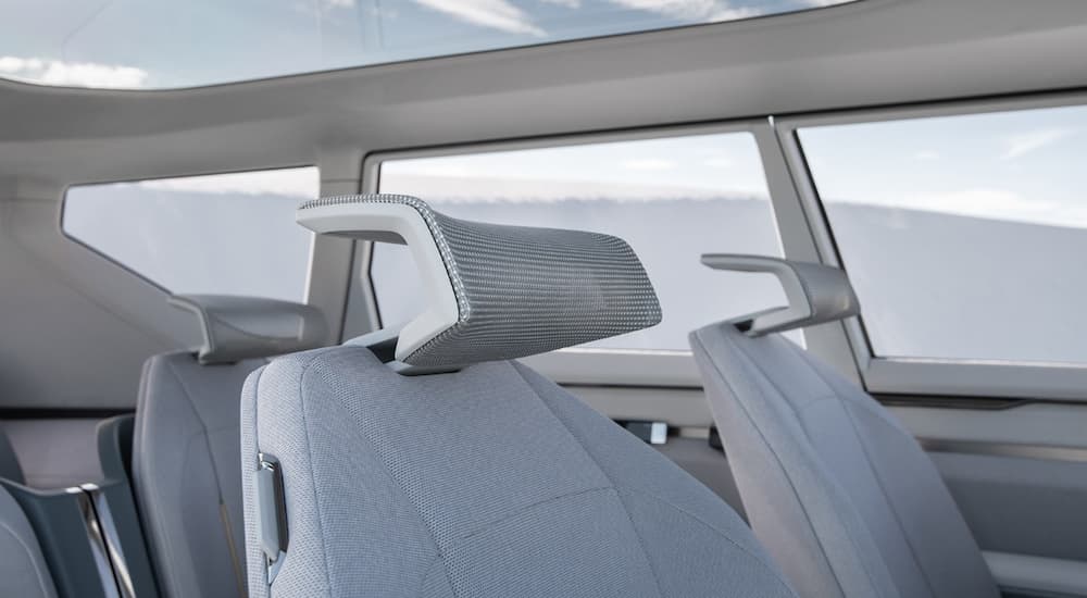 The futuristic headrests are shown in a Kia EV9.