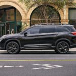 A black 2022 Subaru Ascent is shown from the side after leaving a Subaru SUV dealer.