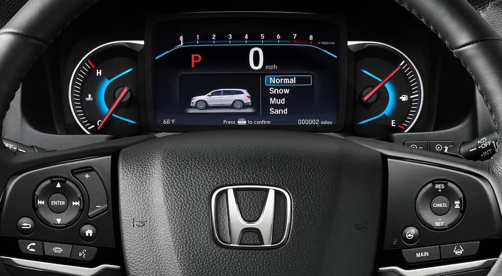 The gauges of a 2023 Honda Pilot Trailsport is shown.
