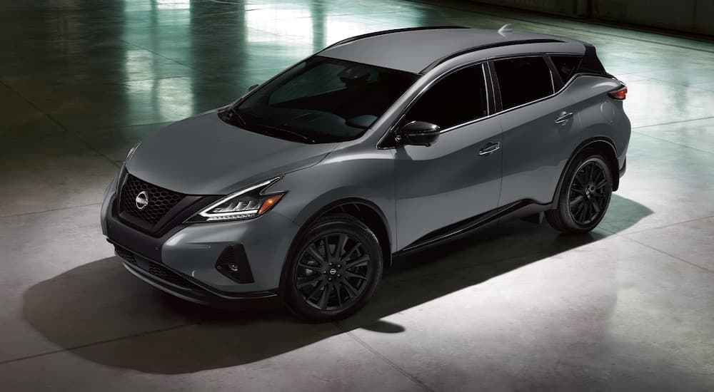 A grey 2023 Nissan Murano Midnight Edition is shown from the side at an angle.