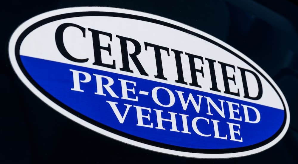 A certified pre-owned logo is shown.