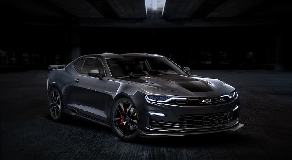 A black 2024 Chevy Camaro ZL1 is shown from the front at an angle.