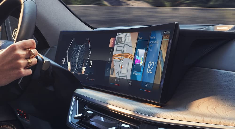 The curved display screen in a 2024 BMW X7.