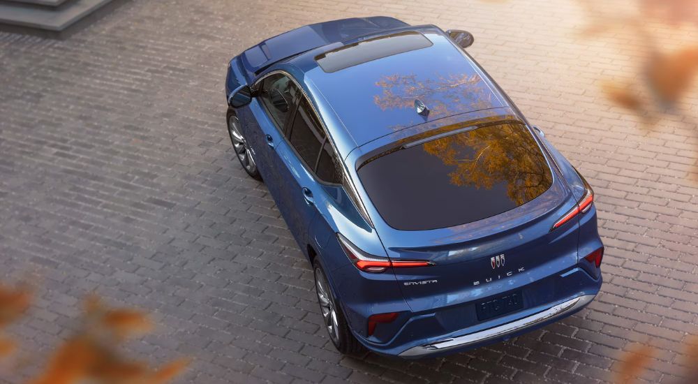 Overhead view of a blue 2025 Buick Envista Avenir.