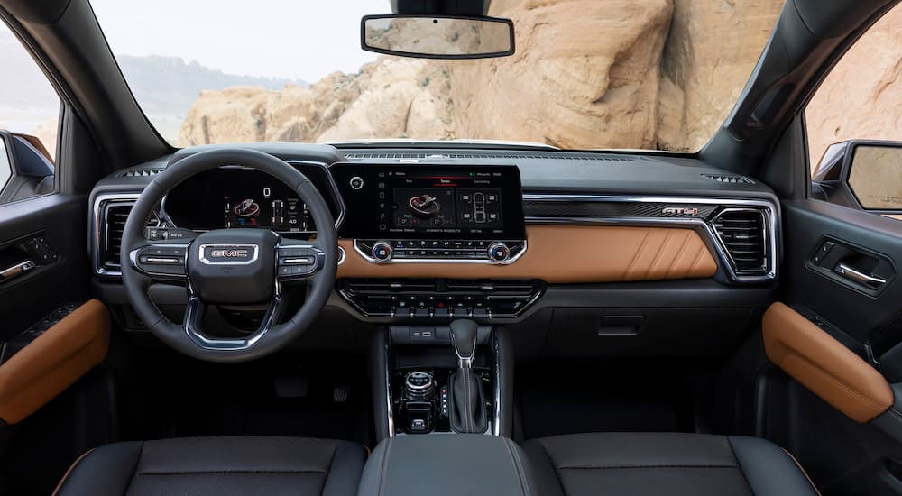 The interior of a 2025 GMC Canyon for sale.