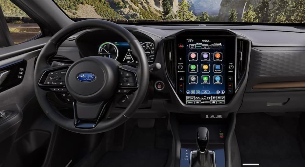 Black dash in a 2025 Subaru Forester Hybrid.