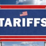 A sign that says tariffs.