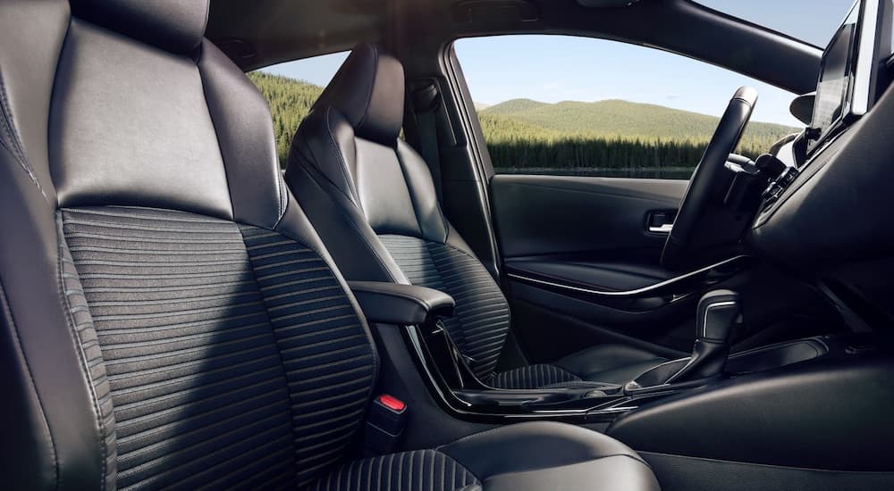 The interior of a 2023 Toyota Corolla.