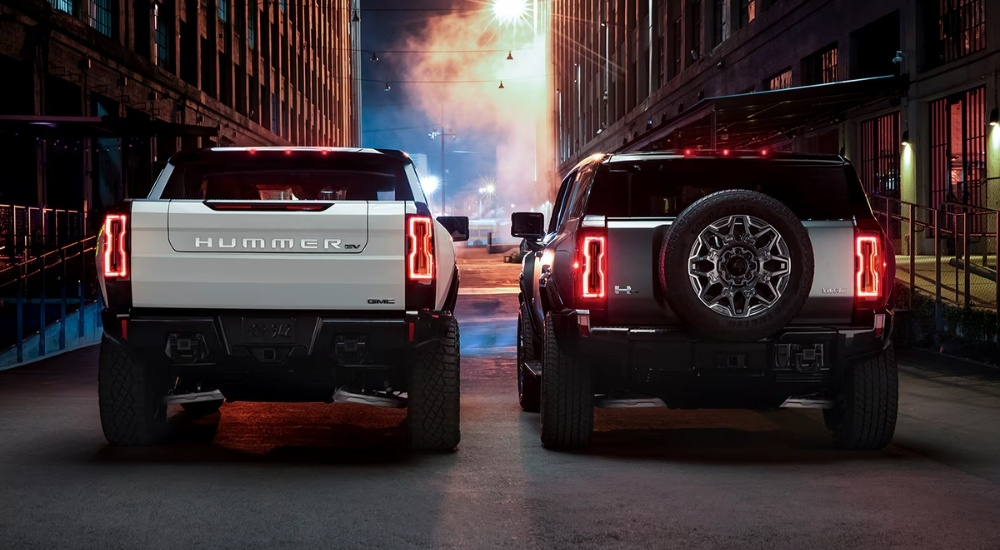 Two 2025 GMC Hummer EV at a GMC dealer