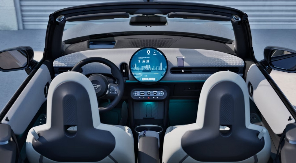 Digital cluster in a 2025 Mini Cooper Convertible.