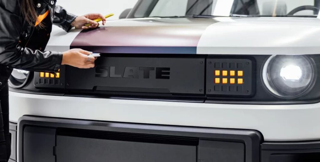 Vehicle wrap customization of a Slate EV Truck