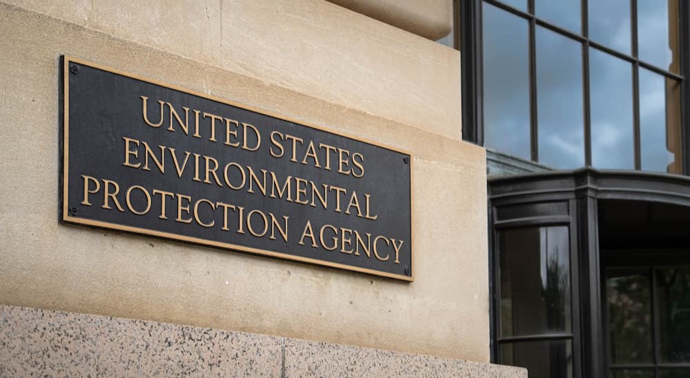 A United States Environmental Protection Agency sign on a building.
